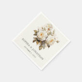 Romantische Rozen Antiek Wit Bruiloft Servet (Hoek)