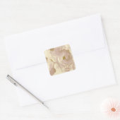 Romantische rozen bleek geel vierkante sticker (Envelop)