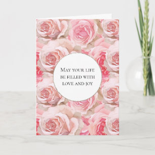 Romantische Rozen Bloemen Huwelijk Kaart
