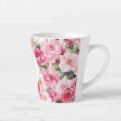 Romantische Rozen Bloemen Latte Mok (Rechts)