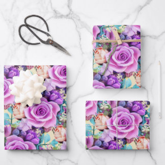 Romantische rozen bloemen tuin inpakpapier vel