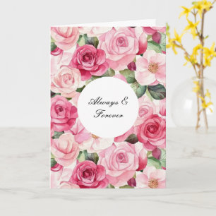 Romantische Rozen Bloemen Voor Eeuwige Liefde Kaart