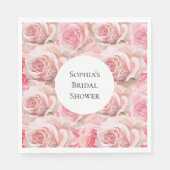Romantische Rozen Bloemen Vrijgezellenfeest Servet (Voorkant)