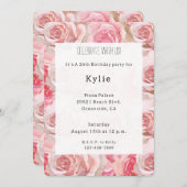 Romantische Rozen Bloemenverjaardag Kaart (Voorkant / Achterkant)