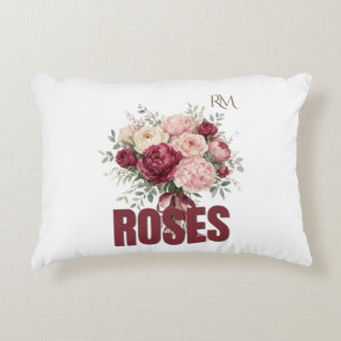 Romantische Rozen Bloemstuk Elegant Bloem Ontwerp Accent Kussen