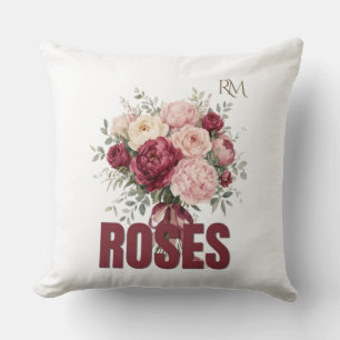 Romantische Rozen Bloemstuk Elegant Bloem Ontwerp Kussen