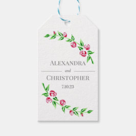 Romantische Rozen Bruiloft Favor Tag Cadeaulabel