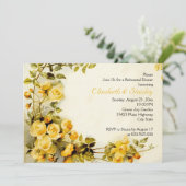  romantische rozen bruiloft repetitie diner kaart (Staand voorkant)