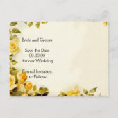  romantische rozen bruiloft Save the Date Aankondigingskaart (Achterkant)