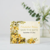  romantische rozen bruiloft Save the Date Aankondigingskaart (Staand voorkant)