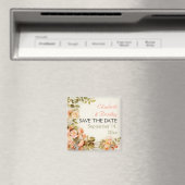 romantische rozen bruiloft Save the Date Magneet (Insitu (Vaatwasser))