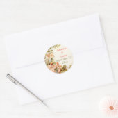  romantische rozen bruiloft Save the Date Ronde Sticker (Envelop)