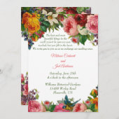 Romantische Rozen en Bluebird Wedding Kaart (Voorkant / Achterkant)