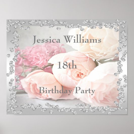 Romantische Rozen en diamanten 18e Poster (Voorkant)
