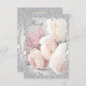 Romantische Rozen en diamanten Rsvp (Voorkant / Achterkant)