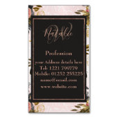 Romantische rozen en geometrisch ontwerp visitekaartje magneet (Voorkant Verticaal)