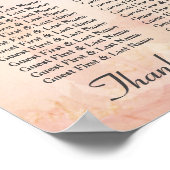 Romantische Rozen en Lace Wedding Seating Chart Poster (Hoek)