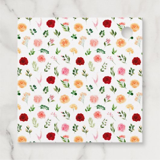 Romantische Rozen Floral Vrijgezellenfeest Dank u Bedankjes Labels (Achterkant)