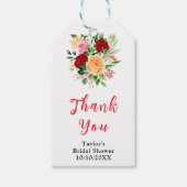 Romantische Rozen Floral Vrijgezellenfeest Dank u Cadeaulabel (Voorkant)