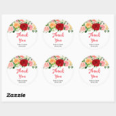 Romantische Rozen Floral Weddenschap Hartelijk dan Ronde Sticker (Vel)