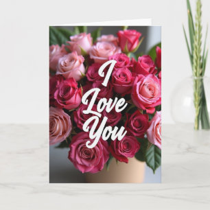 Romantische Rozen Ik Hou van Jou Kaart
