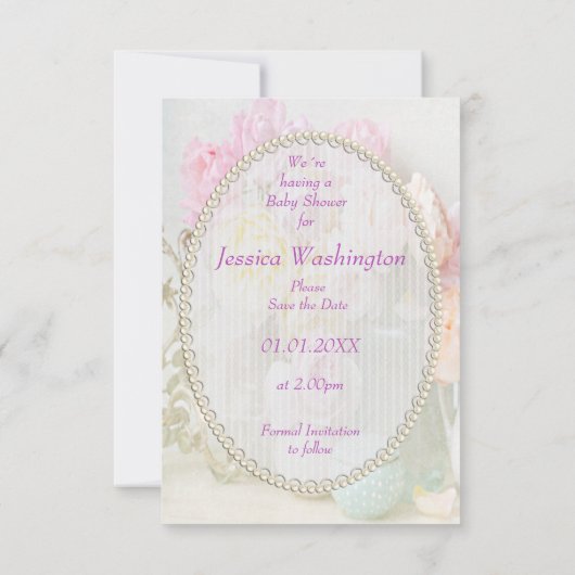 Romantische Rozen in Jars sparen de Datum Save The Date (Achterkant)