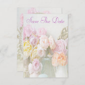 Romantische Rozen in Jars sparen de Datum Save The Date (Voorkant / Achterkant)