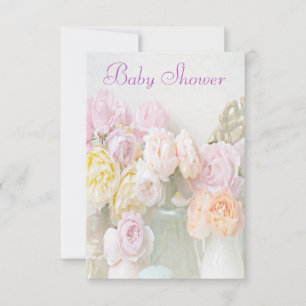 Romantische rozen in potten baby shower kaart