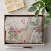 Romantische  Rozen Letters Hearts Decoupage Tissuepapier (Geschenk)