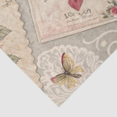 Romantische Rozen Letters Vlinder Decoupage Tissuepapier (Detail)