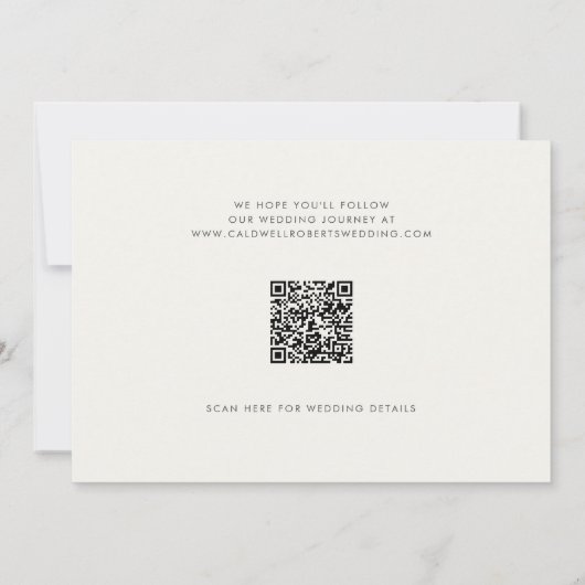 Romantische  Rozen QR Code Bruiloft Save The Date (Achterkant)