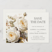 Romantische  Rozen QR Code Bruiloft Save The Date (Voorkant / Achterkant)
