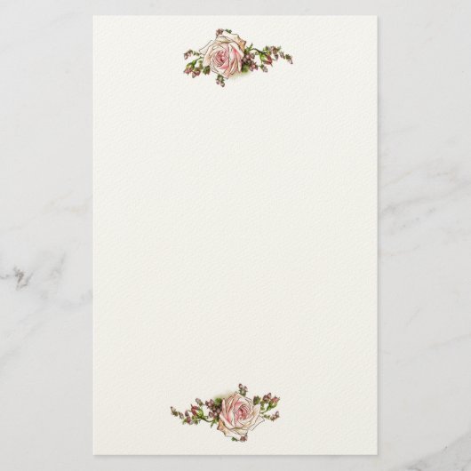 Romantische Rozen Rosebuds Elegant  Victoriaans Briefpapier (Voorkant)