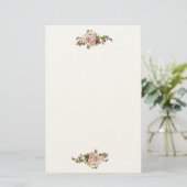 Romantische Rozen Rosebuds Elegant  Victoriaans Briefpapier (Staand voorkant)