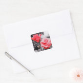 Romantische Rozen Vierkante Sticker (Envelop)
