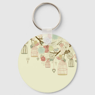 Romantische Rozen, vogels, vogelkooien, Florenz Sleutelhanger