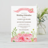 Romantische Rozen Waterverf bruiloft Kaart (Staand voorkant)