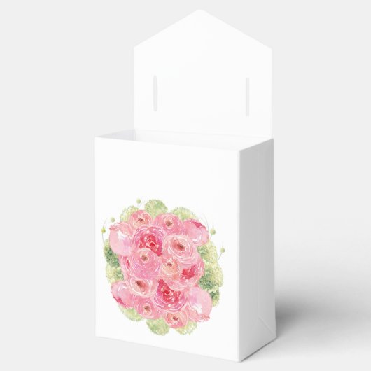 Romantische Rozen Waterverf Vrijgezellenfeest Bedankdoosjes (Geopend)