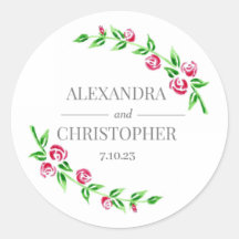 Romantische Rozen Wedding Stickers