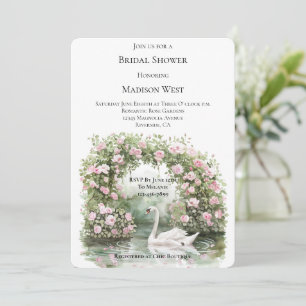 Romantische Rozen Zwanenmeer Floral Vrijgezellenfe Kaart