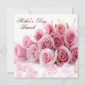 Romantische rozenboeket & bloemblaadjes Moederdag Kaart (Voorkant)