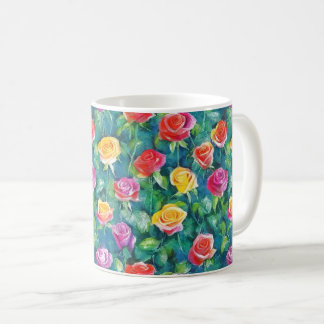Romantische rozentuin aquarelprint koffiemok
