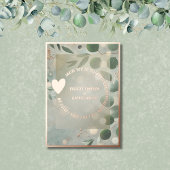 Romantische Sage Green Eucalyptus Wedding Folie Uitnodiging