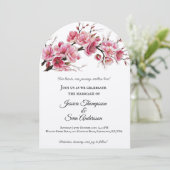 Romantische Sakura kersenbloesems Bloom Wedding Kaart (Staand voorkant)