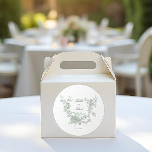 Romantische Salie Bloemenkrans met Liefdesvogels B Ronde Sticker