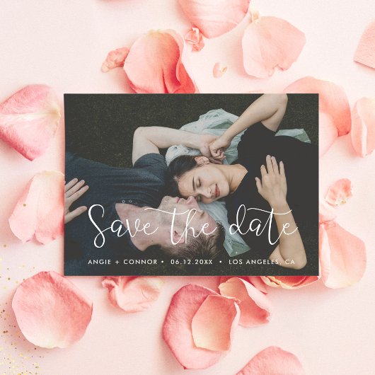 Romantische Save the date fotokaart aankondiging