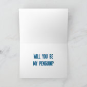 Romantische schattige pinguïns liefde kaart (Binnen)