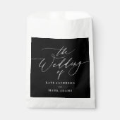 Romantische script bewerkbare kleur trouwgunstzakk bedankzakje (Voorkant)