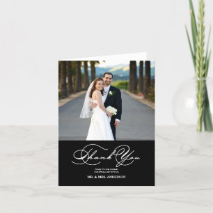ROMANTISCHE SCRIPT HUWELIJK BEDANKT FOTO KAART