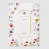 Romantische Seaside lente Blossom bruiloft Vellum Uitnodigingen (Voorkant)